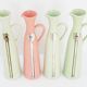 4 bottles ceramic vases cherry brandy georges monin 1950 vintage 50s 5
