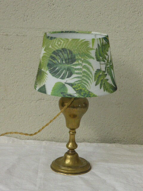 Table lamp base brass brass, ancient, shade plant