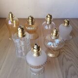 Set of 7 vintage glass globe pendants