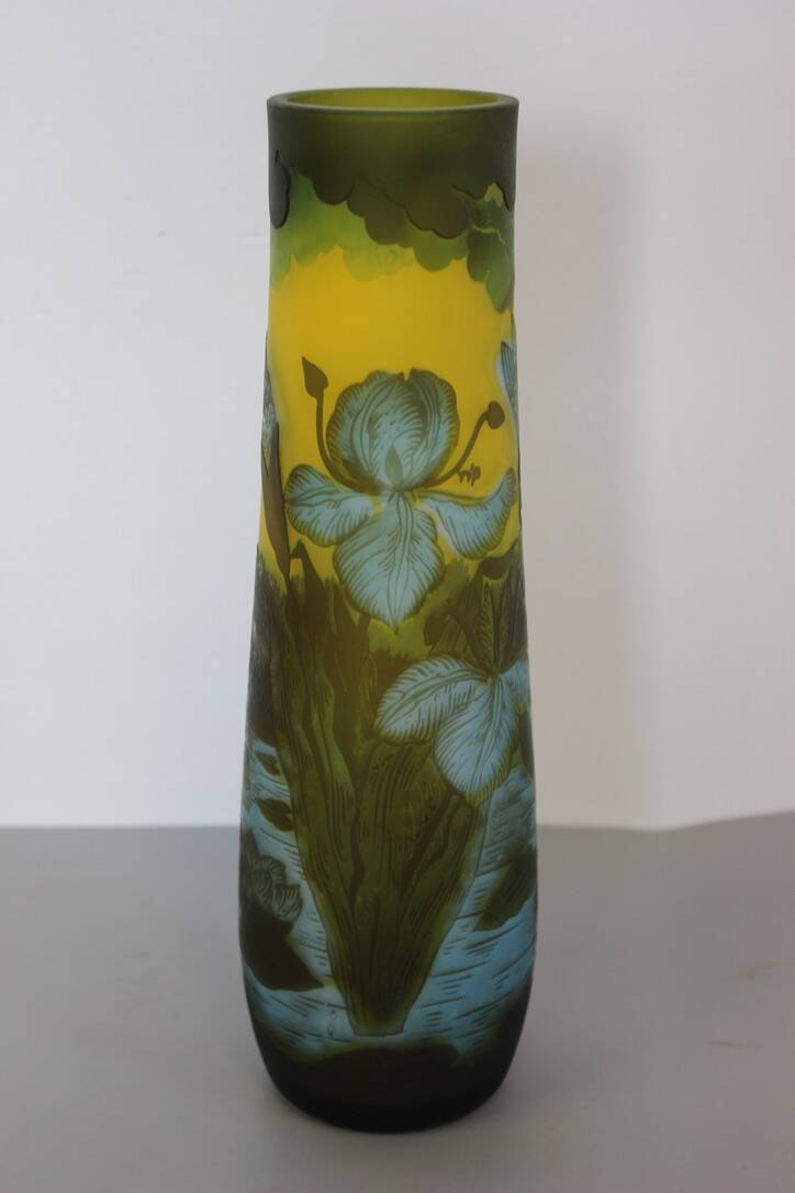 Vase Gallé Tip Au Libellule Et Grenouille Vers 1980