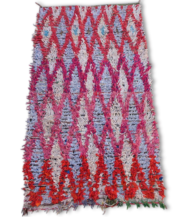 Boucherouite tapis de laine à la main authentique, 100x195