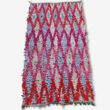 Boucherouite tapis de laine à la main authentique, 100x195