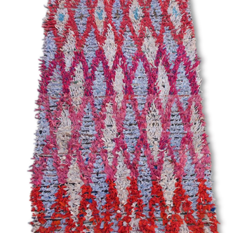 Boucherouite tapis de laine à la main authentique, 100x195