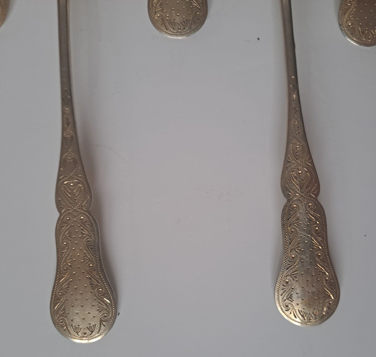 6 small solid silver teaspoons Minerva