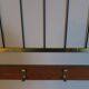 Mid-century brass and teak wall coat rack, 1960s