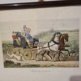 Old painting carriage frame and glass