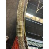 Large-Scale Venetian Murano Glass Wall Mirror with Gilt Torchon–Torciglione