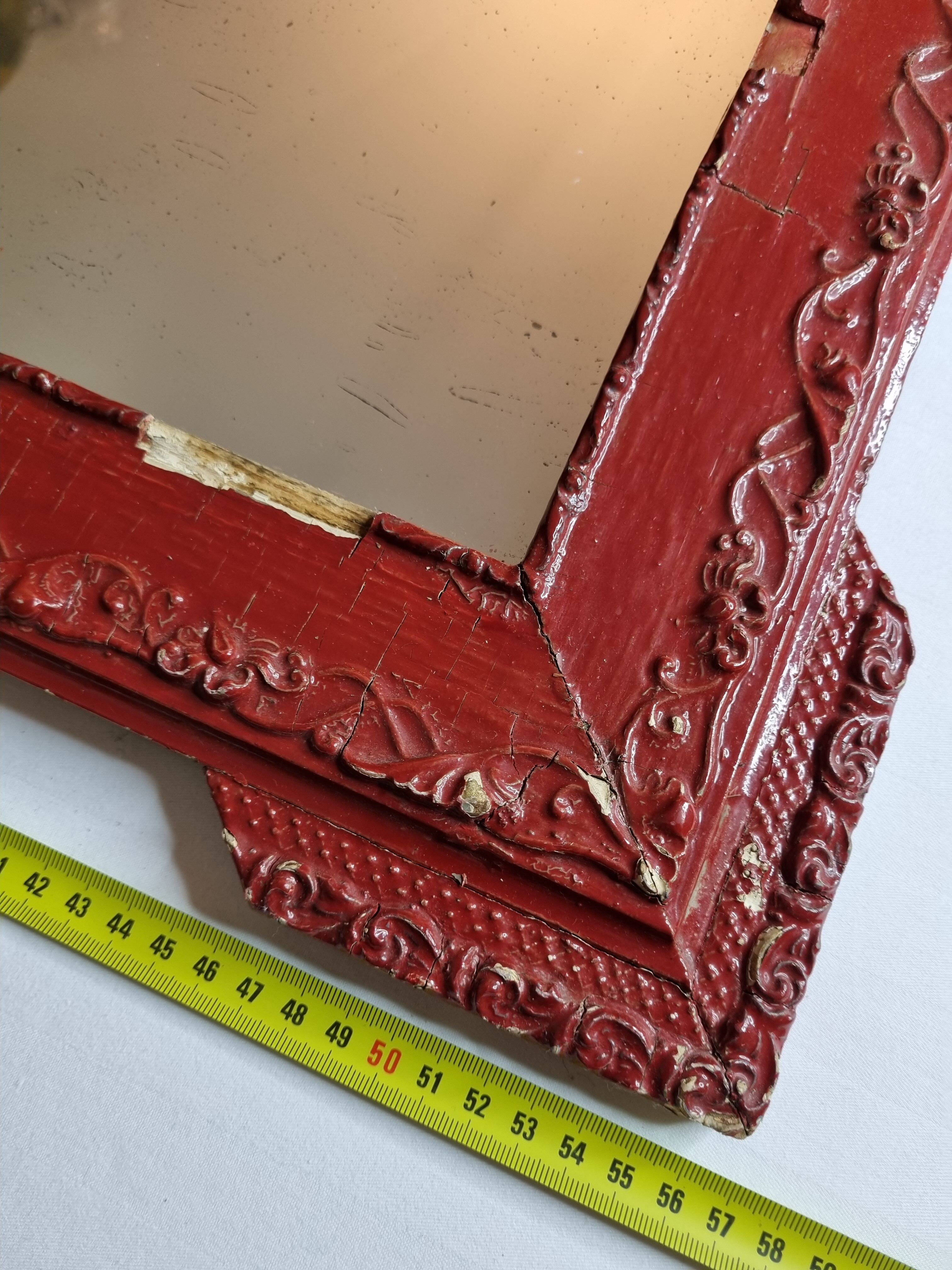 Louis XVI style mirror, repainted, vintage, 75 cm