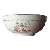 Saladier vintage, porcelaine Vitriam France, Phoenix sur une branche fleuri