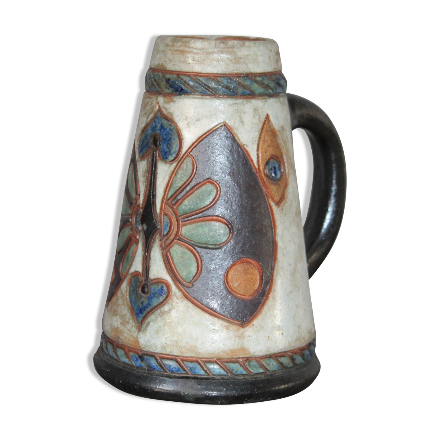 Old pitcher in grés signed and numbered dubois