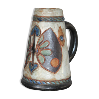 Old pitcher in grés signed and numbered dubois