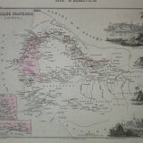 Old map of French Africa, Senegal 1861