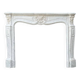 Louis XV style white Carrara marble fireplace circa 1980