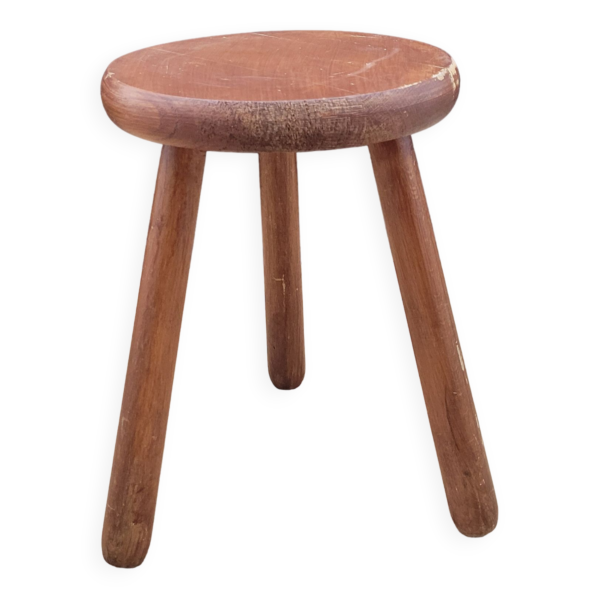 Tabouret tripode rond foncé