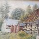 WATERCOLOR 1907 by Albert GYSEL Farm at LA MOTTE AU BOIS towards the North BOURRE