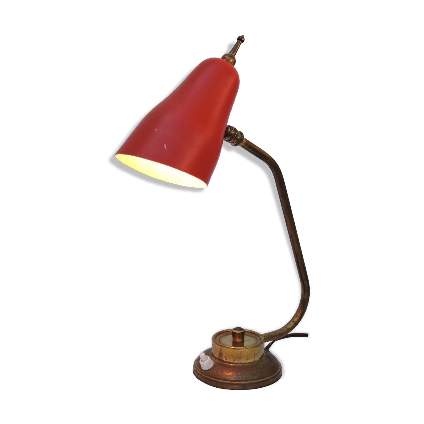 Vintage tole and brass design office lamp