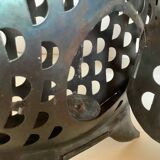 Large metal fish-shaped candle holder