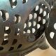 Large metal fish-shaped candle holder