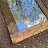 Chinese mirror in gilded brass inspired by Jean Goardère.