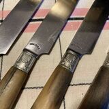 Lot of 6 horn and stainless steel knives