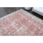 1960s Vintage Persian Handmade Wool Cotton Light Red Area Rug 280x360