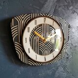 Vintage clock silent rectangular wall clock "Golden Black"