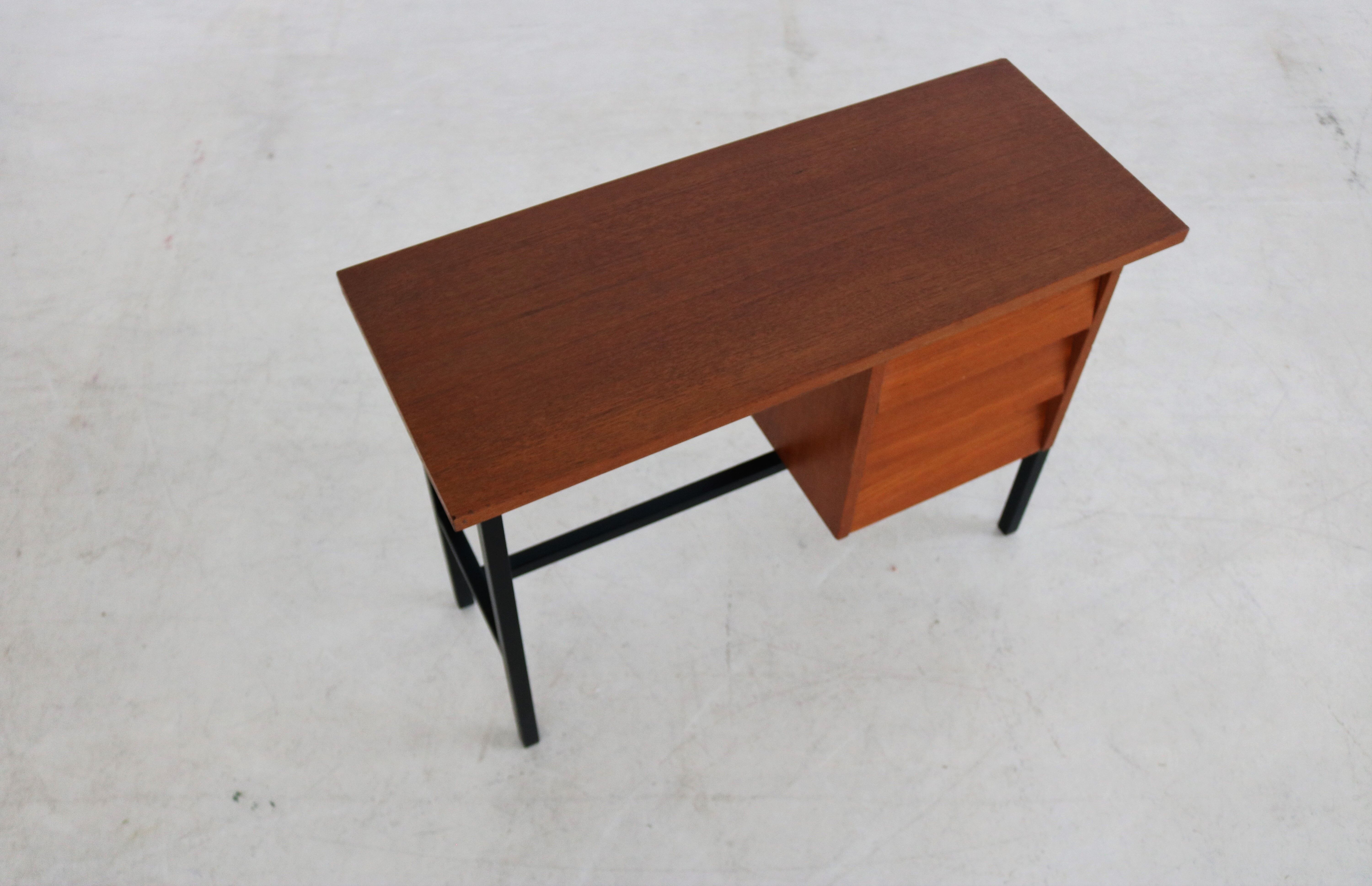 Vintage teak metal sidetable