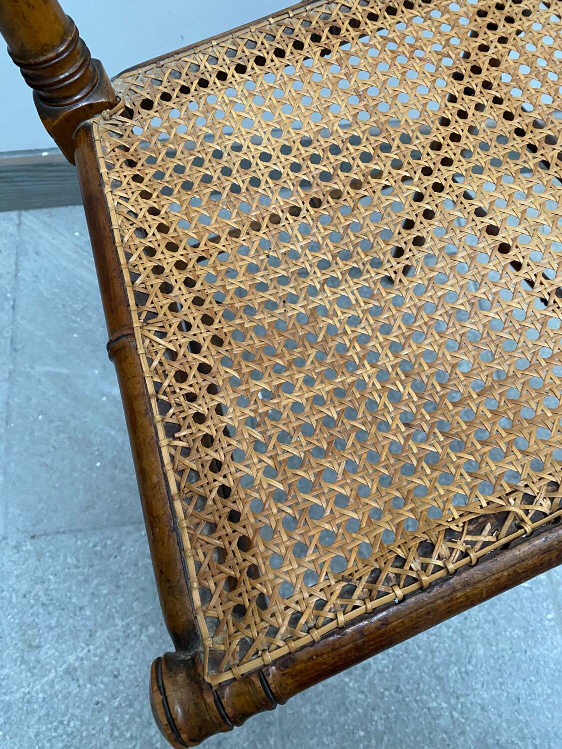 Old bamboo imitation cane chair