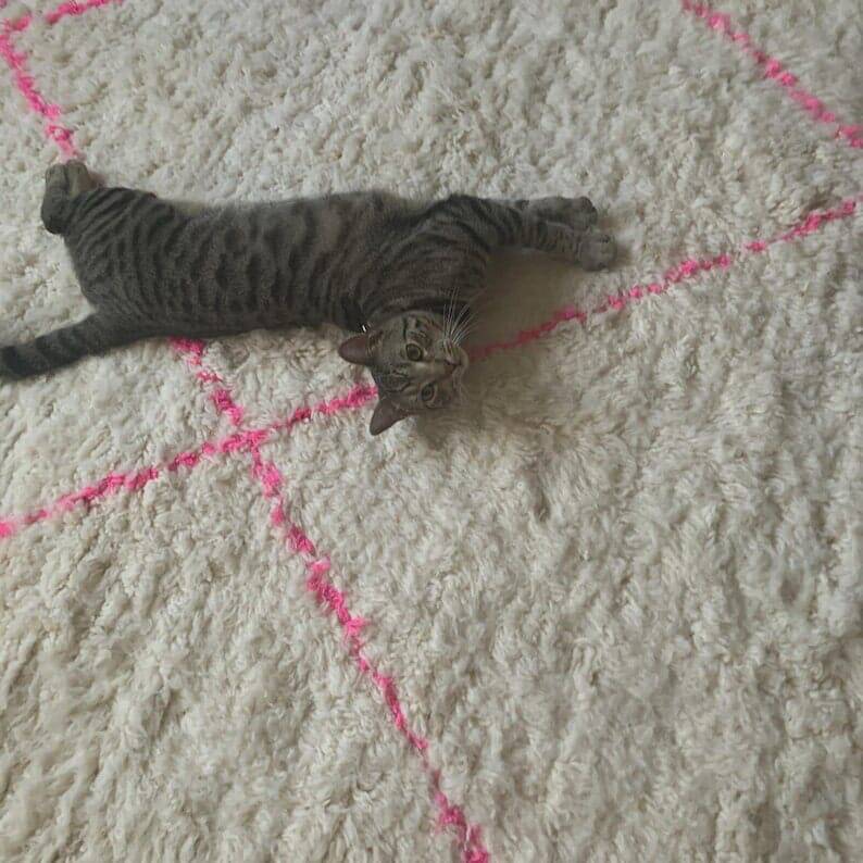 Handmade traditional beni ourain rug size 100 x 300 cm