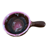 Brown and pink glazed terracotta caquelon