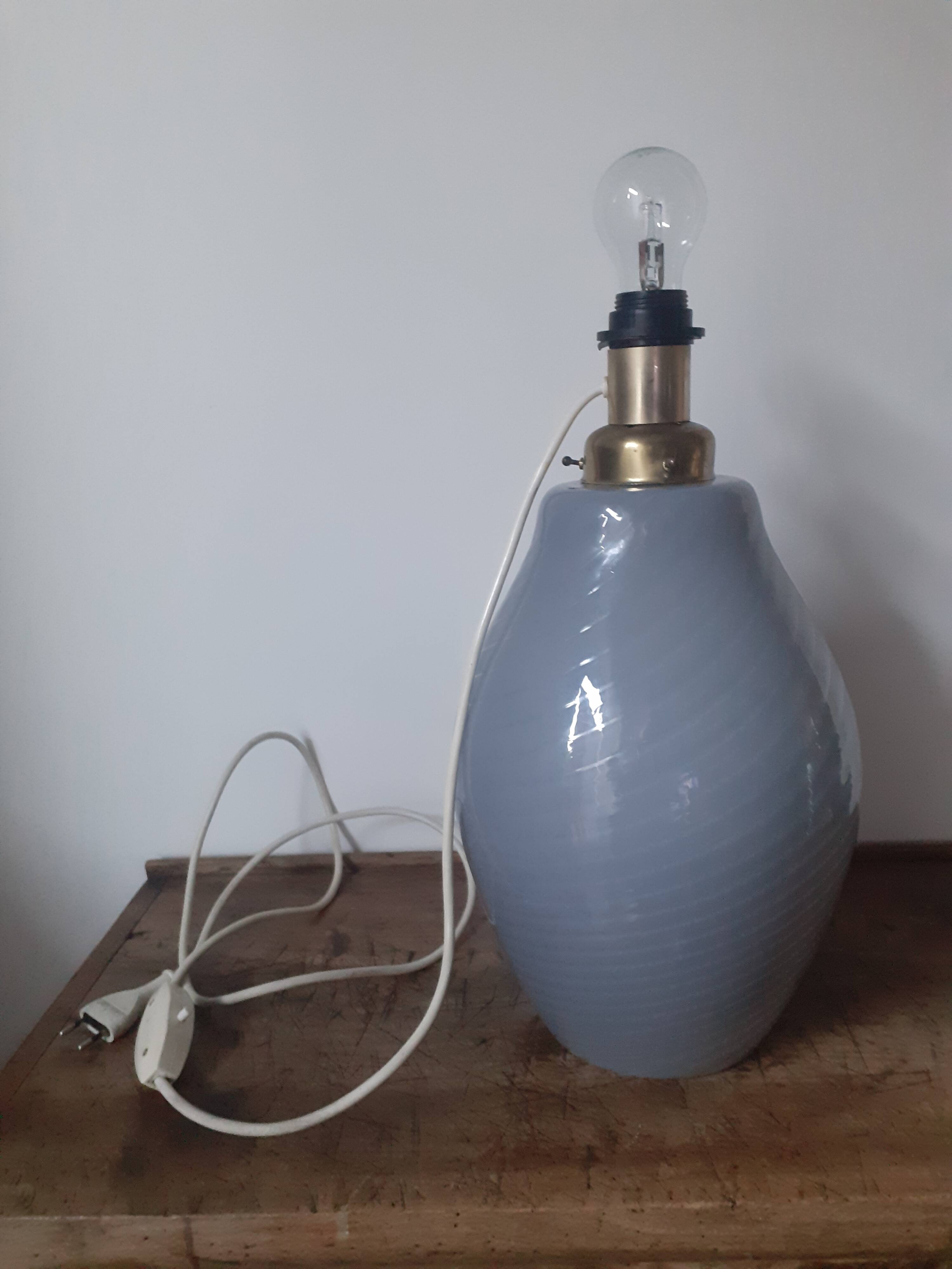 Murano glass lamp with ribbed pattern, 1970s