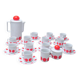70s red polka dot porcelain coffee set