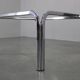 Table basse carrée italienne en chrome et verre des années 1970