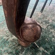 Large antique Chinese black table made of patinated solid wood.
