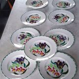 Dessert plates Terre de fer St Amand and Hamage Nord - Hand painted