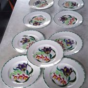 Dessert plates Terre de fer St Amand and Hamage Nord - Hand painted