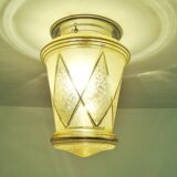 Lanterne ancienne des années 50 verre doré