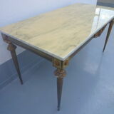 Coffee table brass / marble
