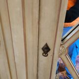 Armoire 2 portes miroirs patiné