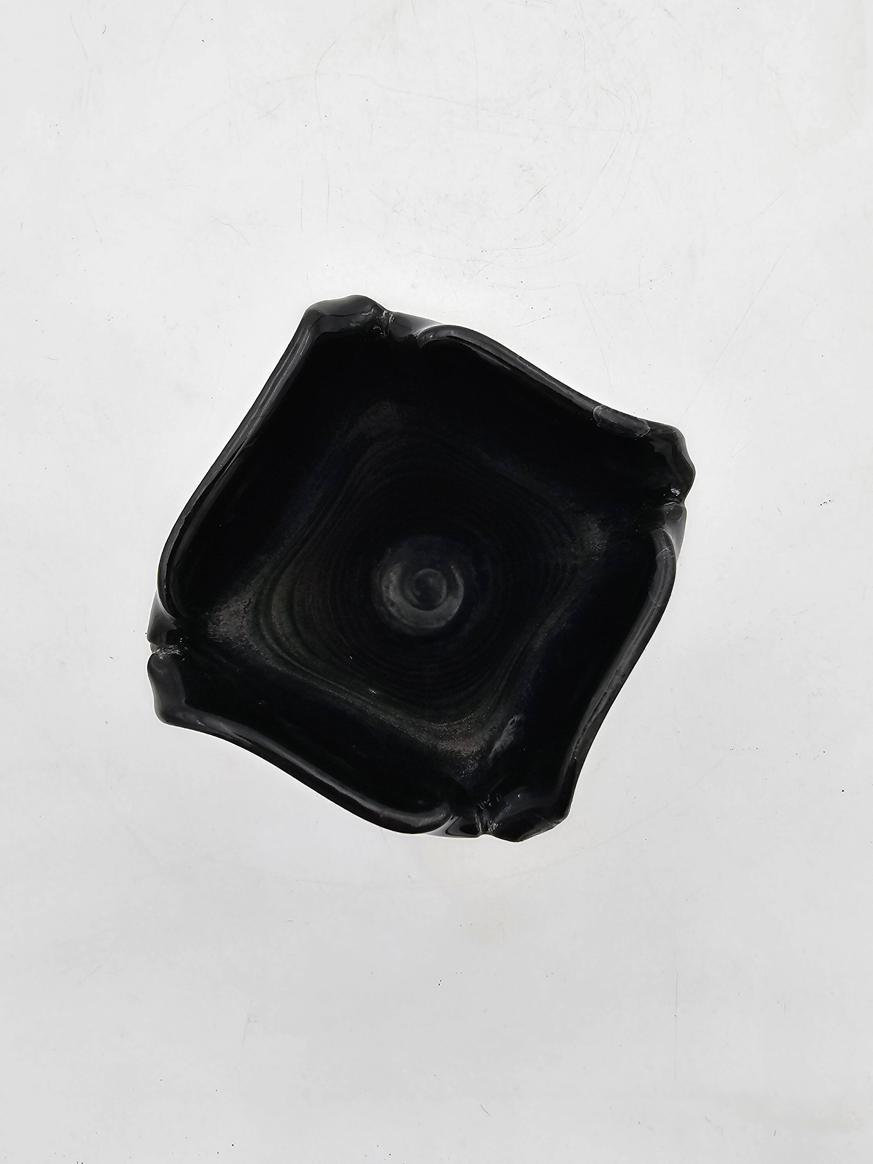 Vintage Vallauris black, pink and white vase