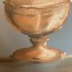 Signed painting Pastel terracotta "terracotta candy box" indigo paper