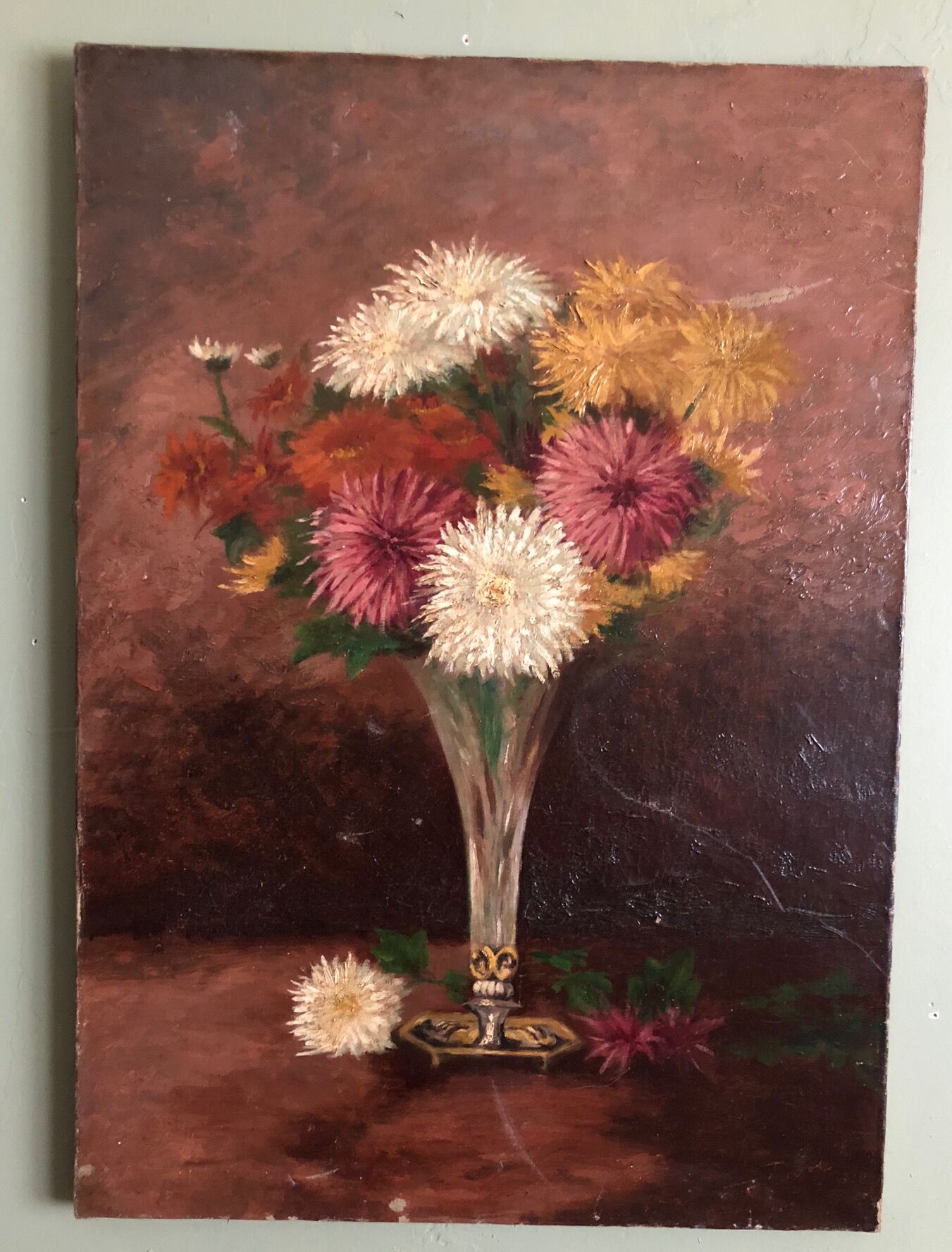 Table oil on canvas flowers
