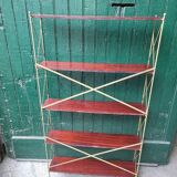 LIBRARY SHELF 1960 REMOVABLE 5 LEVELS OF METAL SIDE SHELF