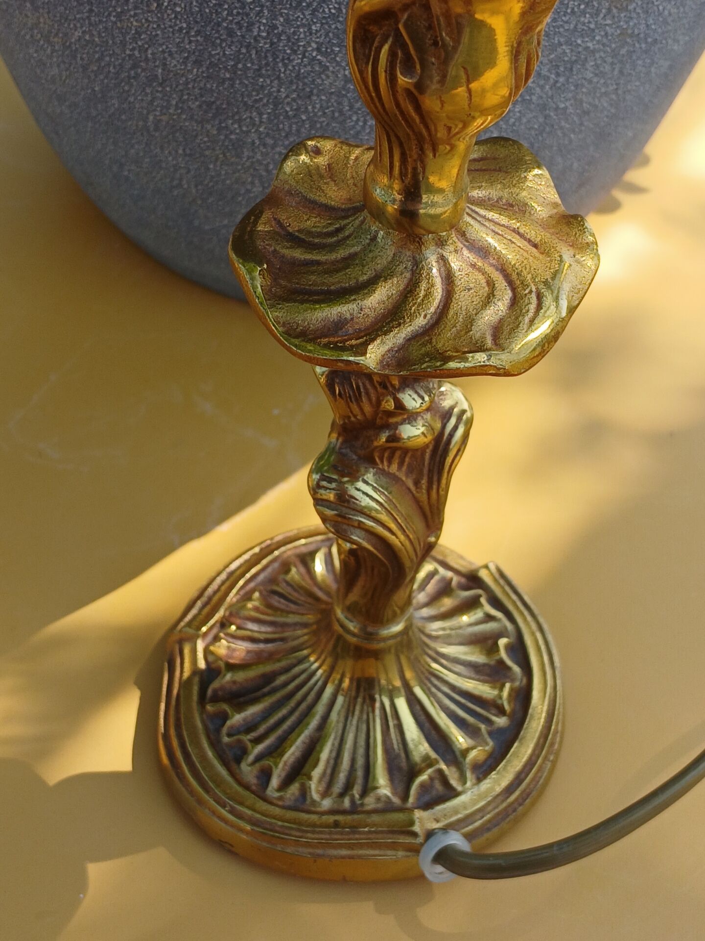 Vintage Rococo style gilded bronze lamp base