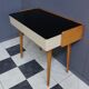 Writing desk table with Black Opaxit glass top 1960s
