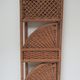Corner shelf made of vintage braided natural fibers
