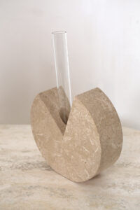 Fratelli Manelli style Travertine and glass test tube vase