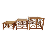 Nest tables in rattan and caning – Riviera Spirit – Circa 1970/80
