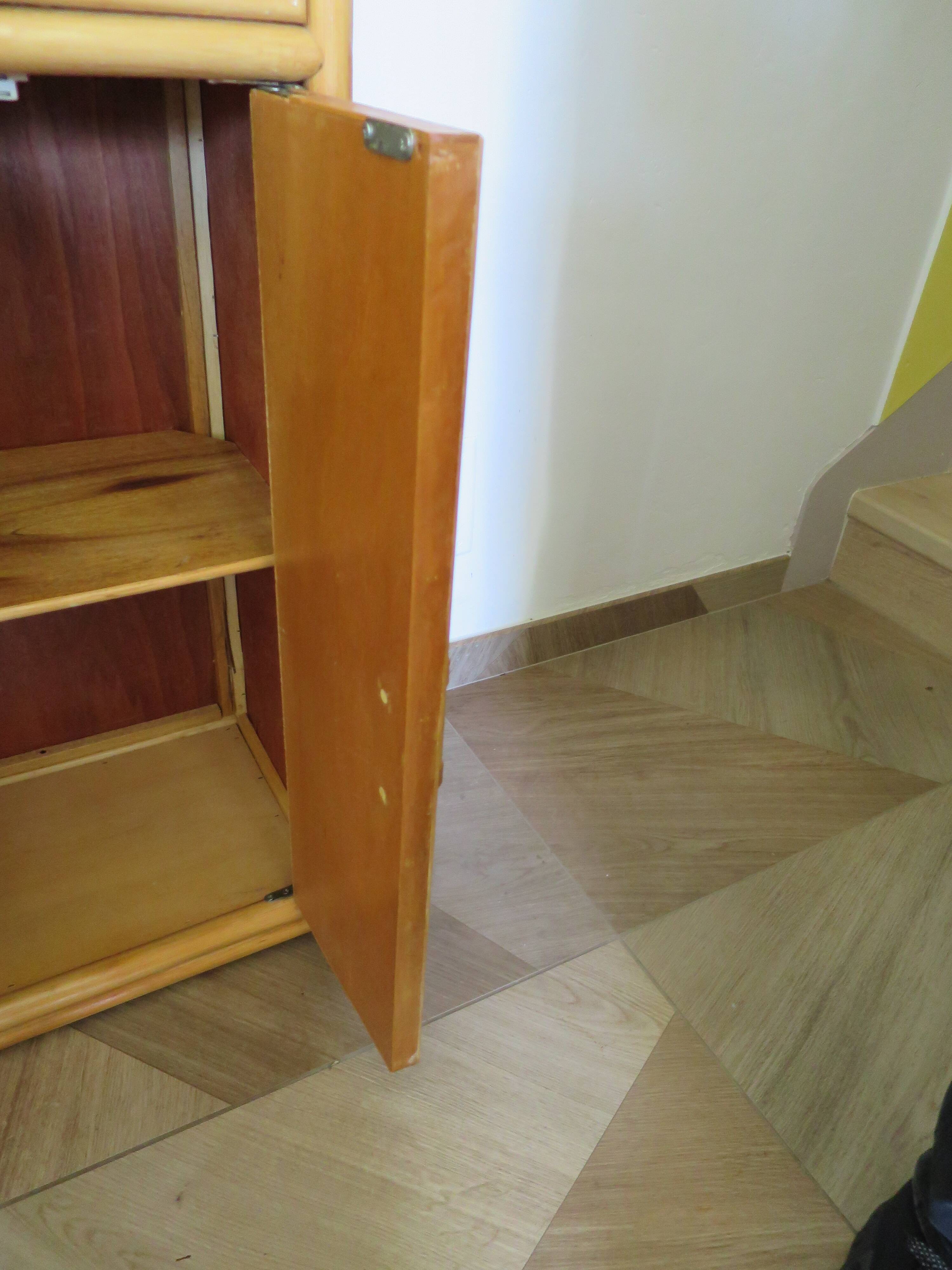 Vintage Library - 2 drawers - Woven rattan cupboard - 1980s - natural