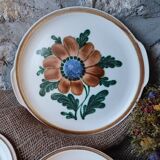 Set of 6 dessert plates and a large Gien platter, Bangui pattern